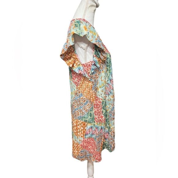 Marie Oliver Womens CATIE Silk-Blend Mini Dress Flutter Sleeve Multicolor  XS - Picture 3 of 6